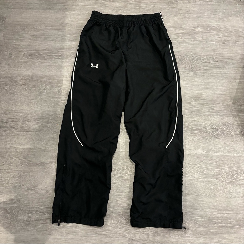 Under Armour Black Track Pants with White Mesh Lining